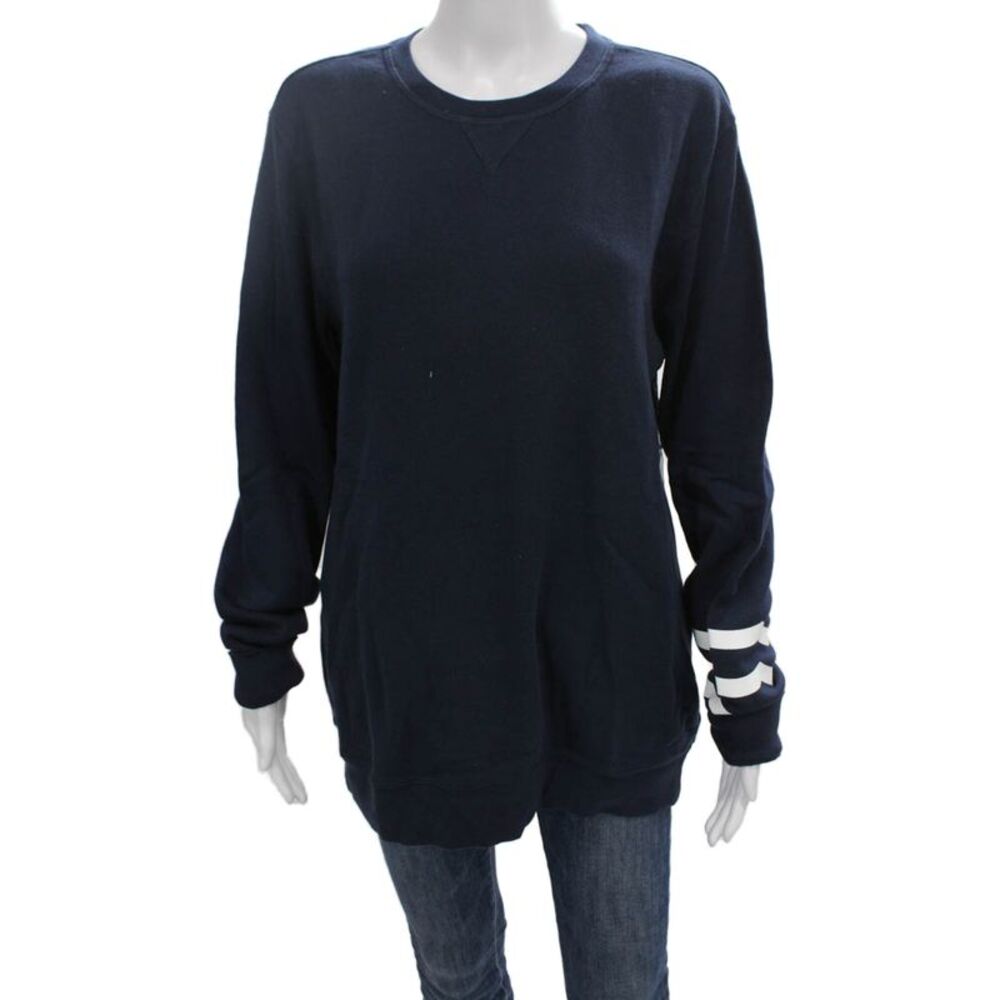 SOL ANGELES Womens Blue Pullover Sweatshirt Crew Neck Long Sleeve Cotton Size L